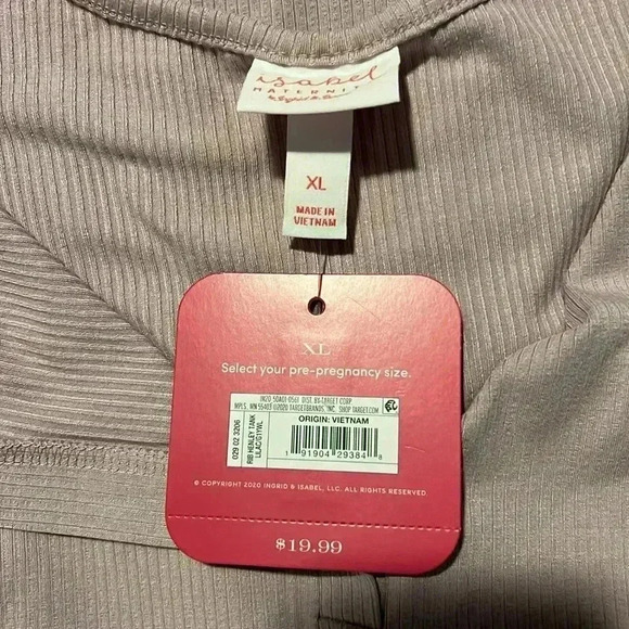 NWT Isabel Maternity by Ingrid & Isabel Ribbed Henley Tank P27 - Picture 3 of 4
